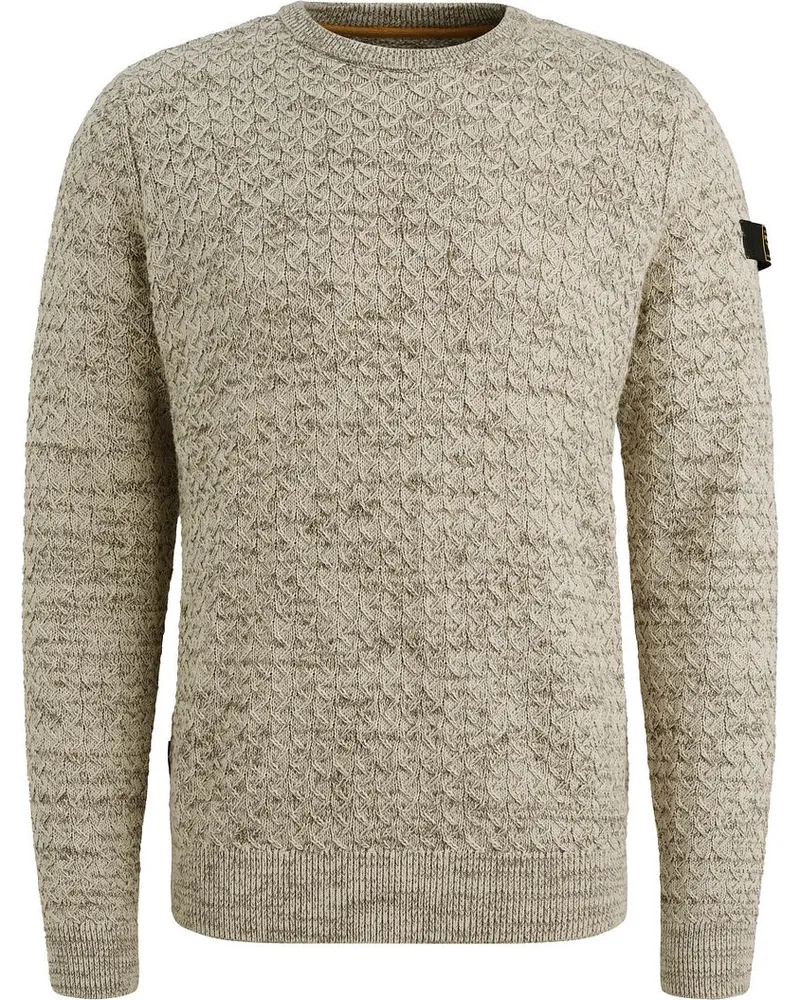 PME Legend Mouliné Structure Pullover Greige Beige