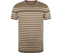 T-Shirt Contrast Streifen Braun