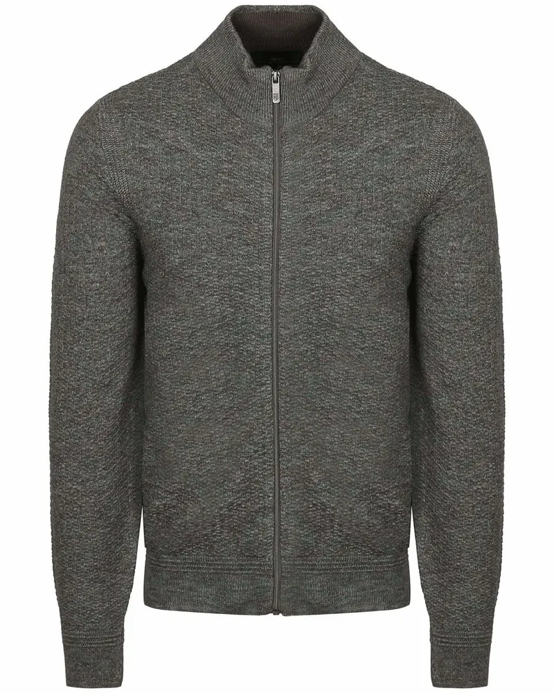 State of Art Strickjacke Structure Melange Grün Grün