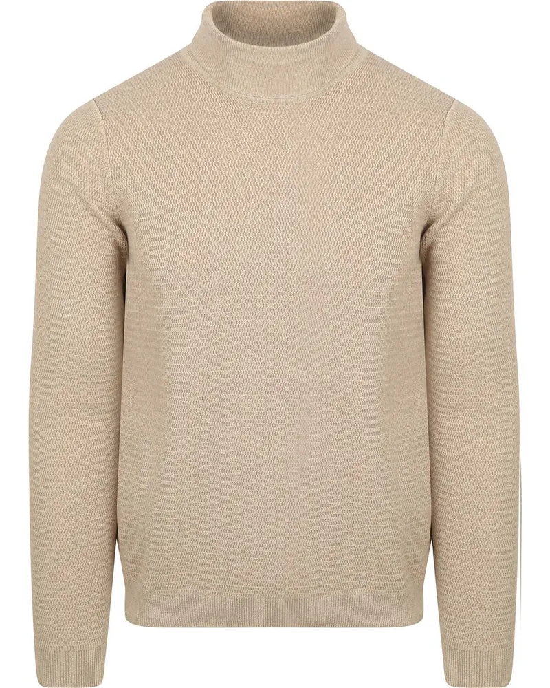 Suitable Rollkragenpullover Structure Melange Sand Beige