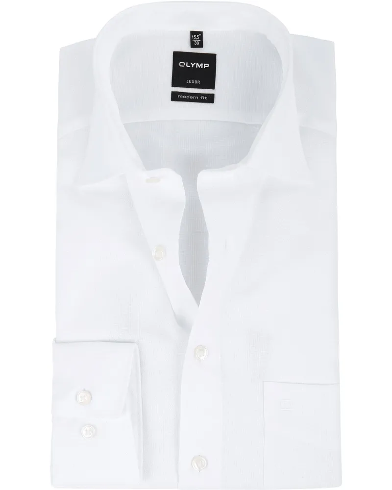 Olymp Luxor Hemd Modern Fit Weiß Weiß