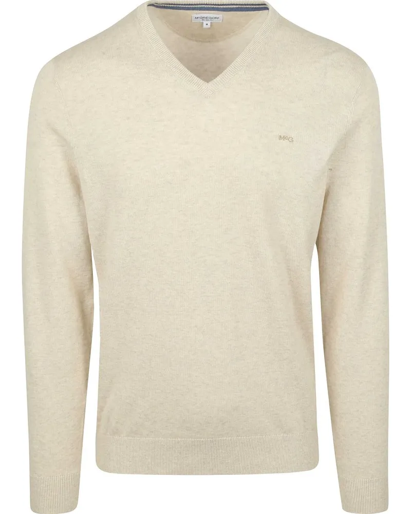 McGregor Pullover V-Ausschnitt Ecru Wollweiß