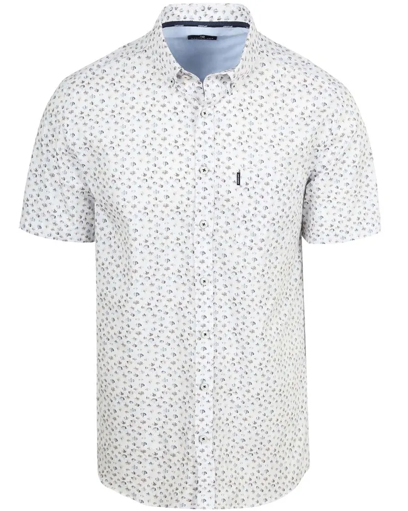 State of Art Kurzarmhemd Print Weiß Weiß