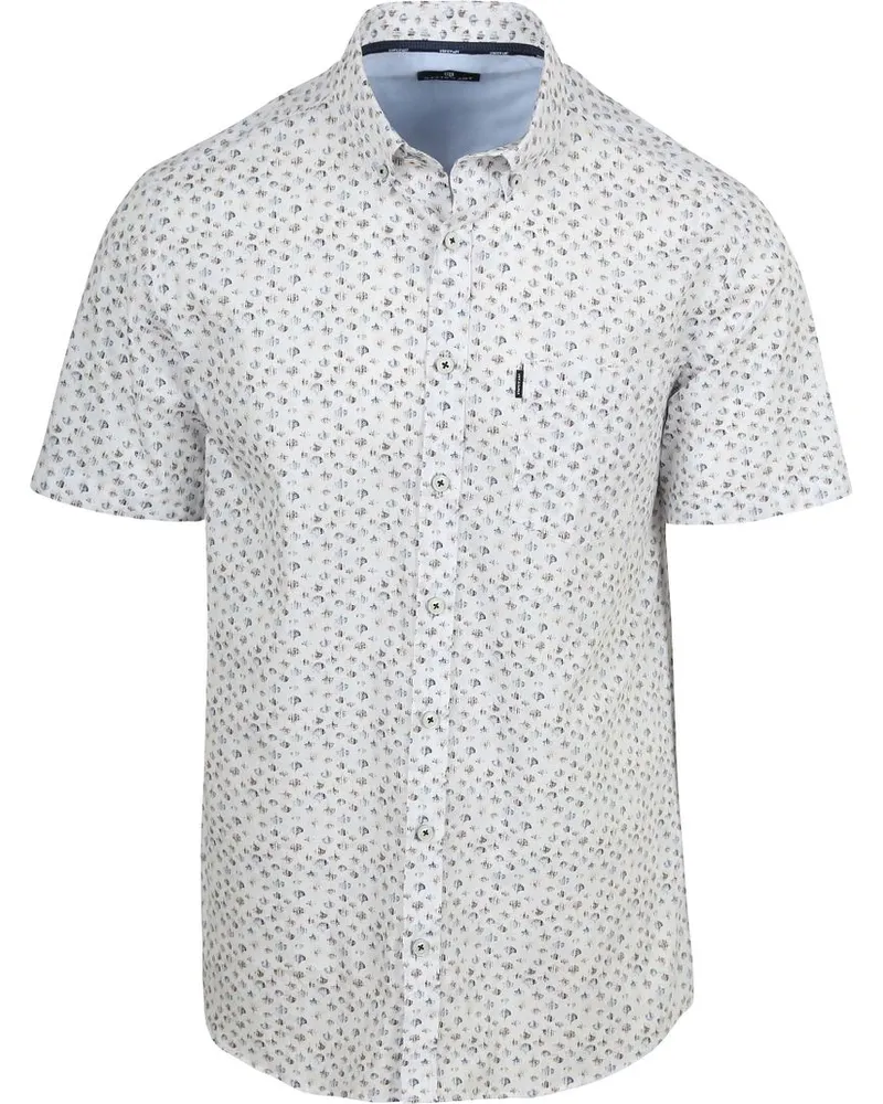 State of Art Kurzarmhemd Print Weiß Weiß