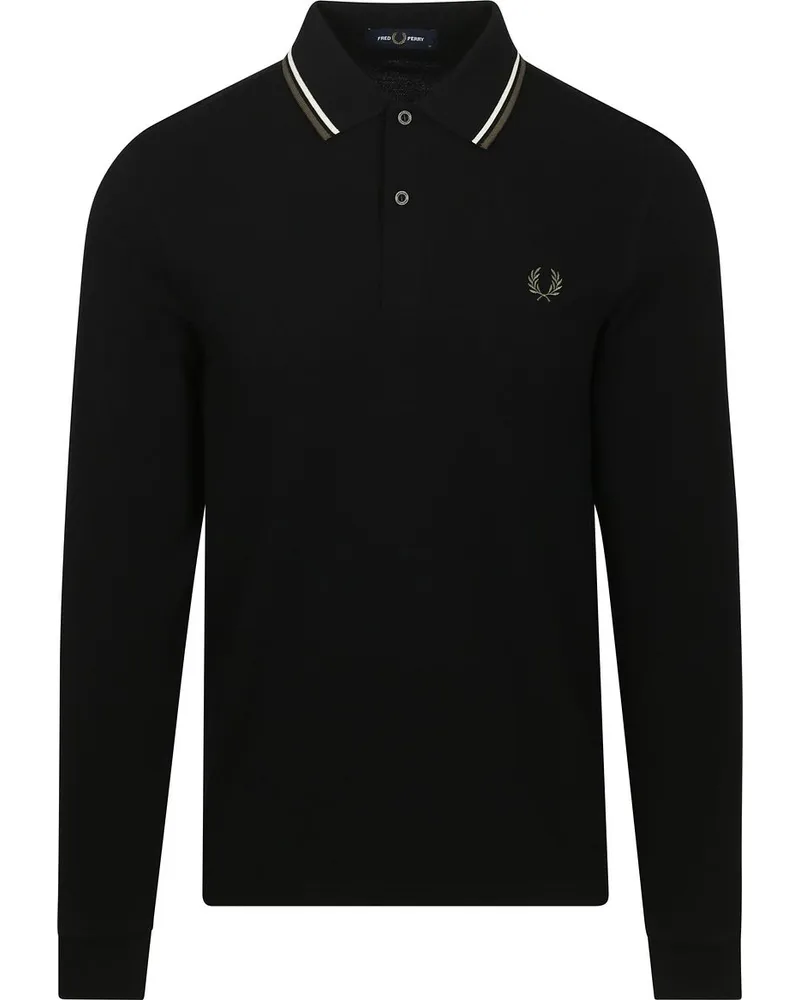 Fred Perry Langarm-Poloshirt Schwarz W54 Schwarz