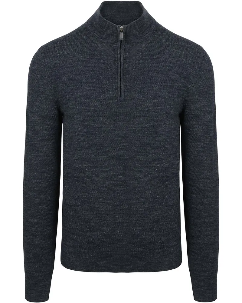 Suitable Pine Knit Half Zip Pullover Navy Dunkelblau