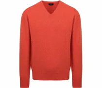 V-Auschnitt Pullover Lammwolle Ember Orange