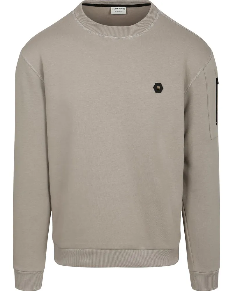 No Excess Pullover Rundhals Taupe Braun