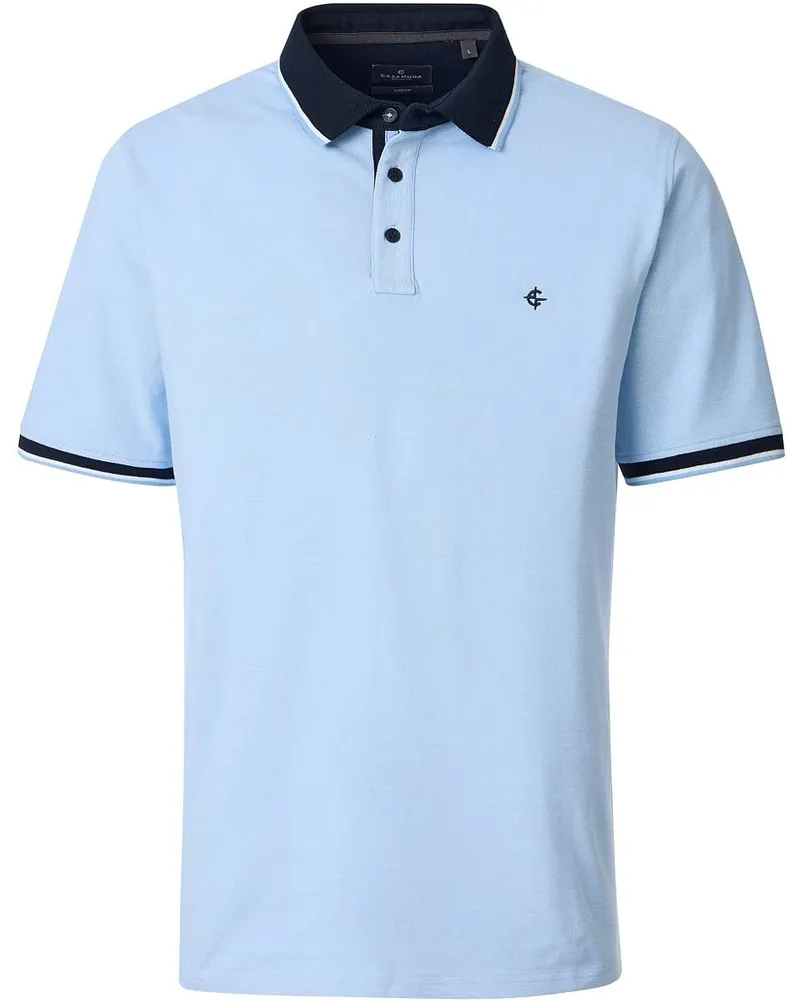 CasaModa Polo Piqué Contrast Hellblau Hellblau
