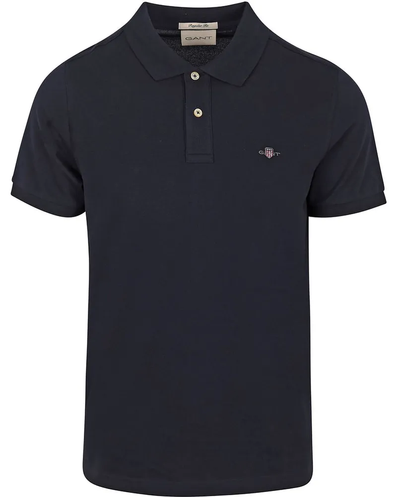 Gant Shield Piqué Poloshirt Navy Dunkelblau