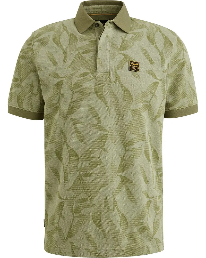 PME Legend Poloshirt Piqué Druck Grün Grün