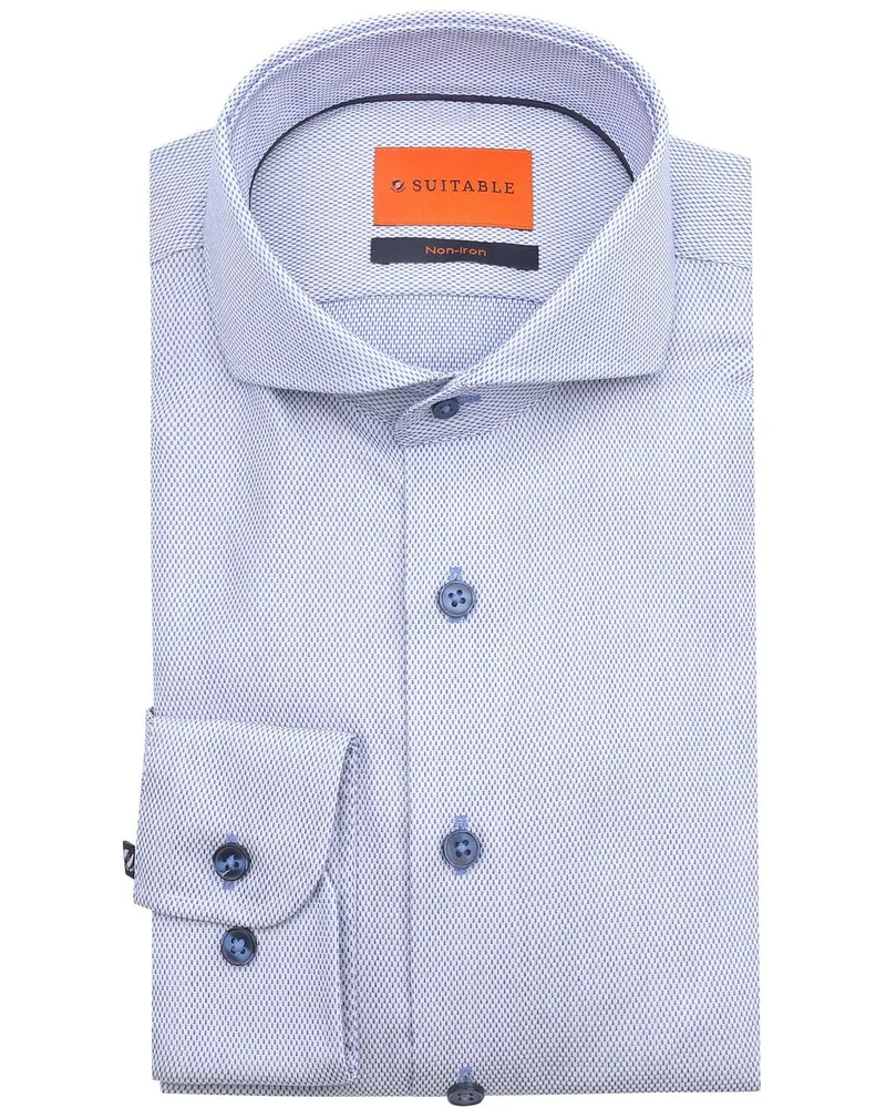 Suitable Hemd Jacquard Luxe Blau Blau