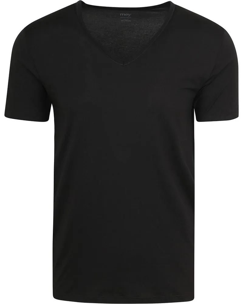 Mey V-Ausschnitt Dry Cotton T-Shirt Schwarz Schwarz