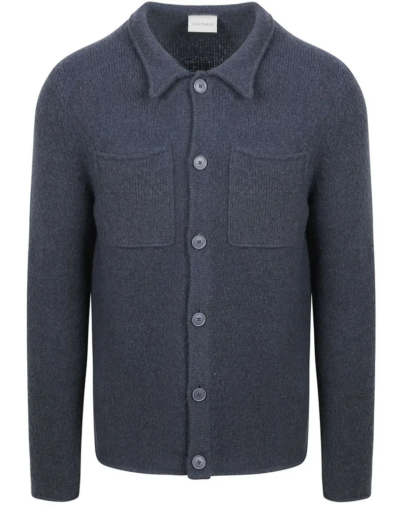 Suitable Strickjacke Boiled Wool Blau Dunkelblau