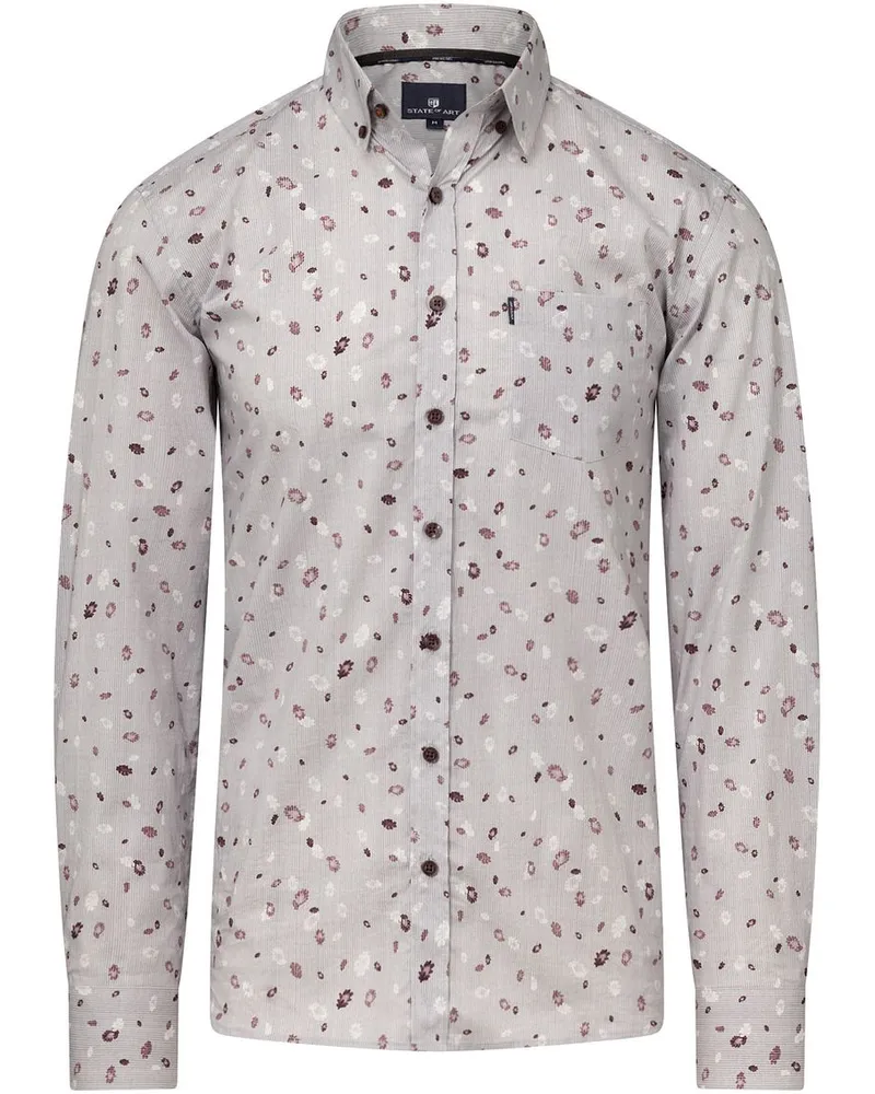 State of Art Hemd Druck Grau Grau