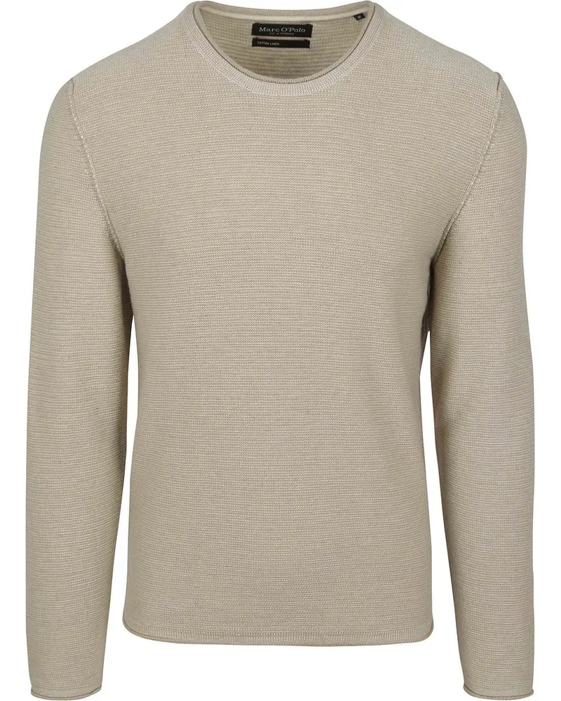 Marc O'Polo Pullover Crewneck Cotton/Linen Gray Silk Wollweiß