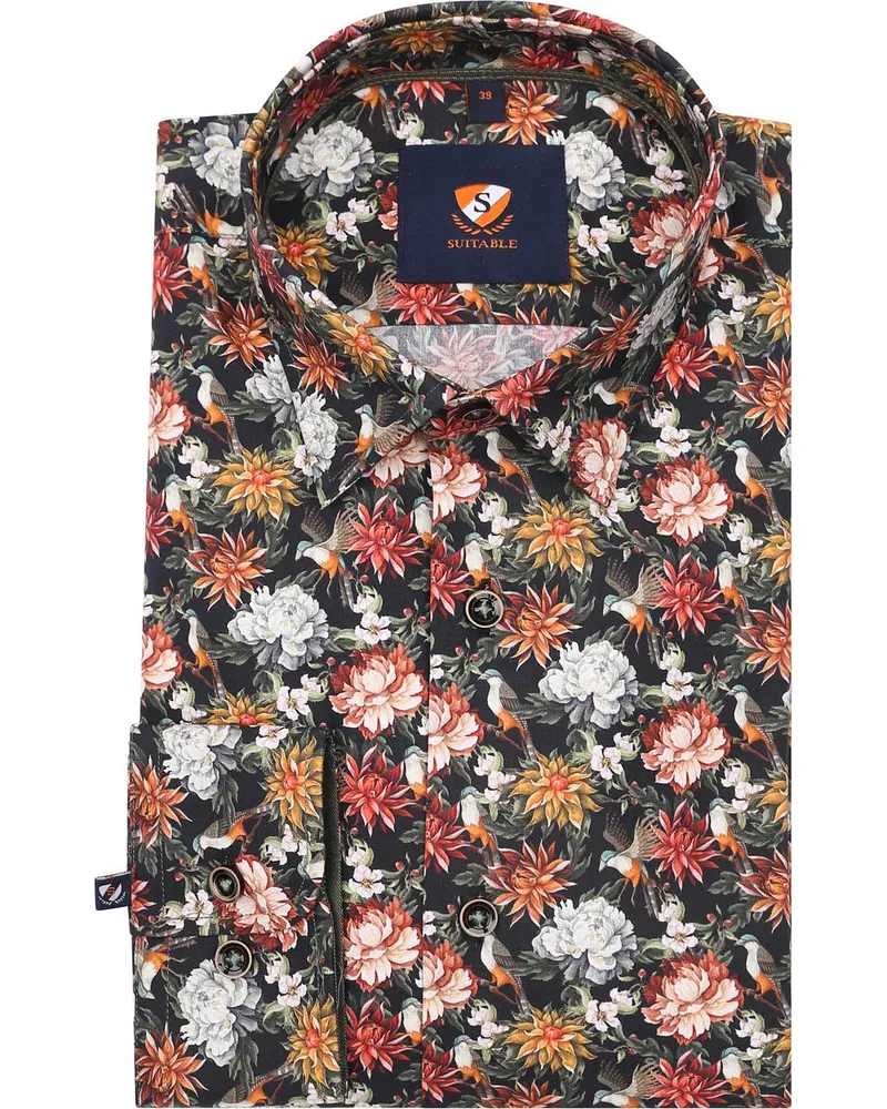 Suitable Freizeithemd mit Blumenmuster Mehrfarbig Multicolour