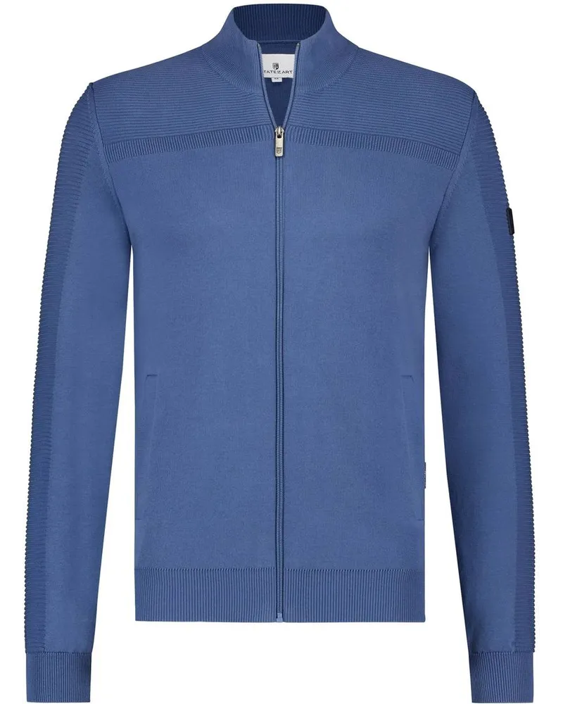 State of Art Strickjacke Zip Blau Blau