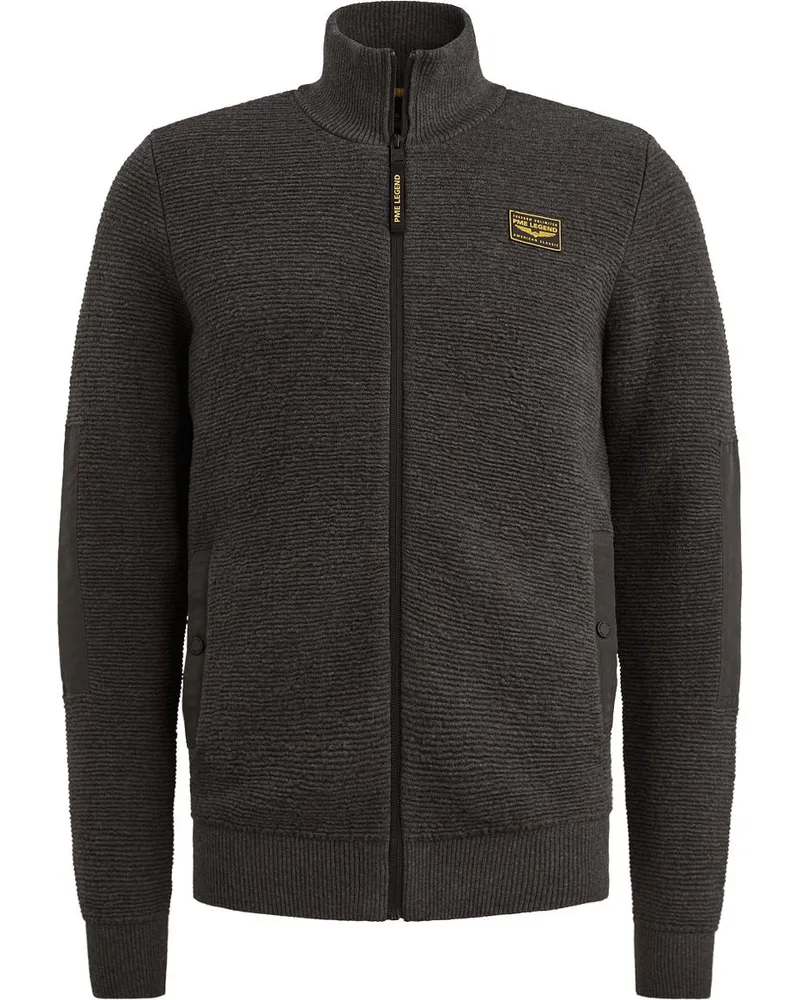 PME Legend Strickjacke Structure Anthrazit Grau