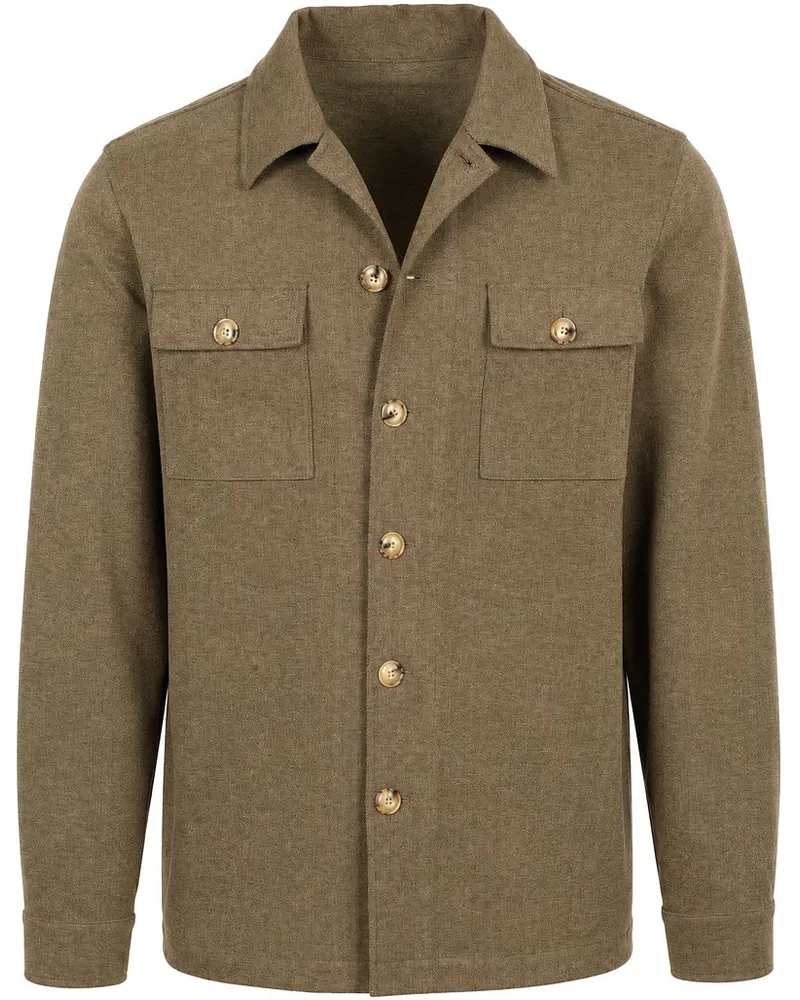 Suitable Overshirt Herringbone Grün Grün