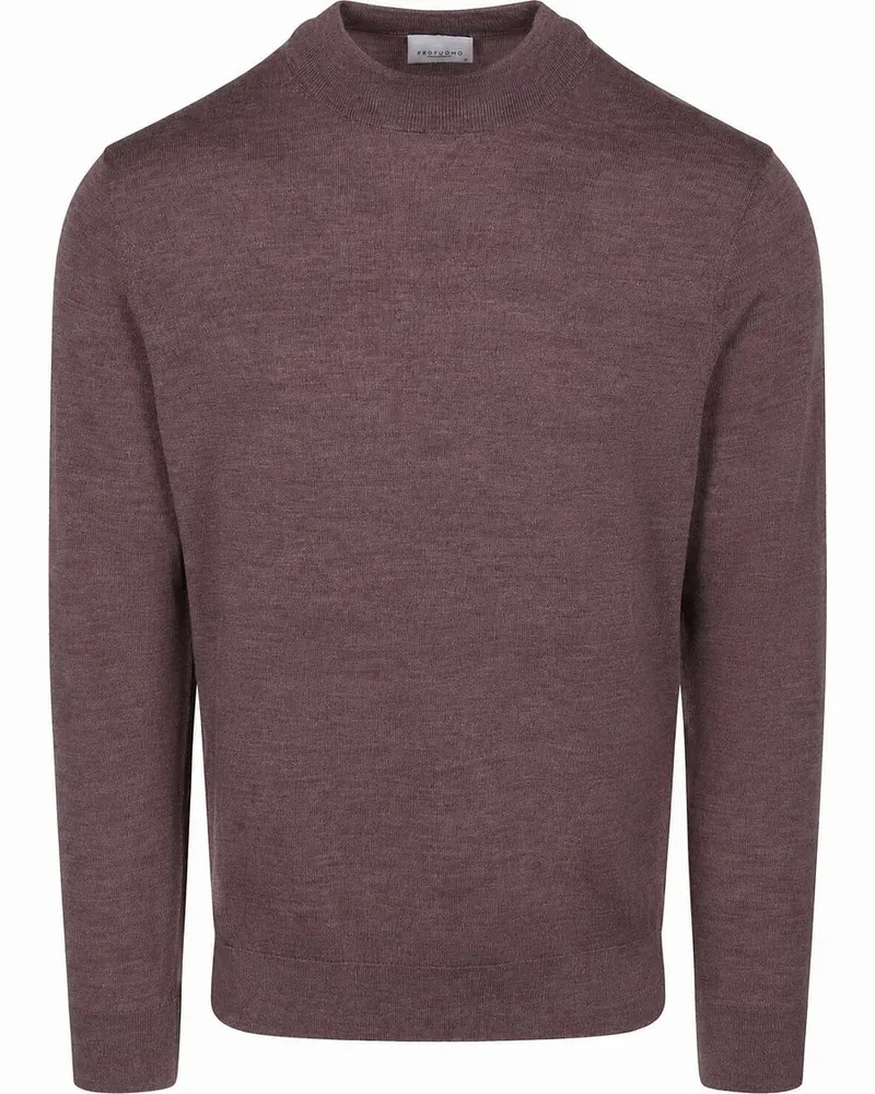 Profuomo Turtleneck Merino Pullover Aubergine Rot
