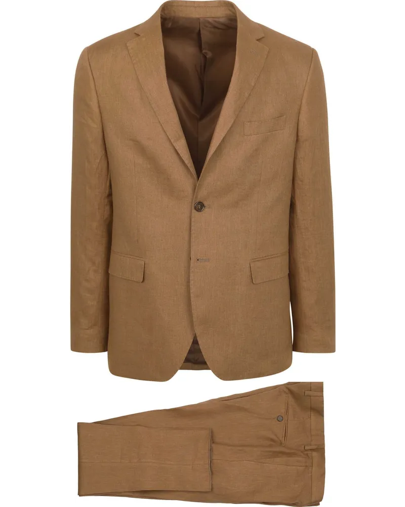 Suitable Leinen Suit Camel Braun