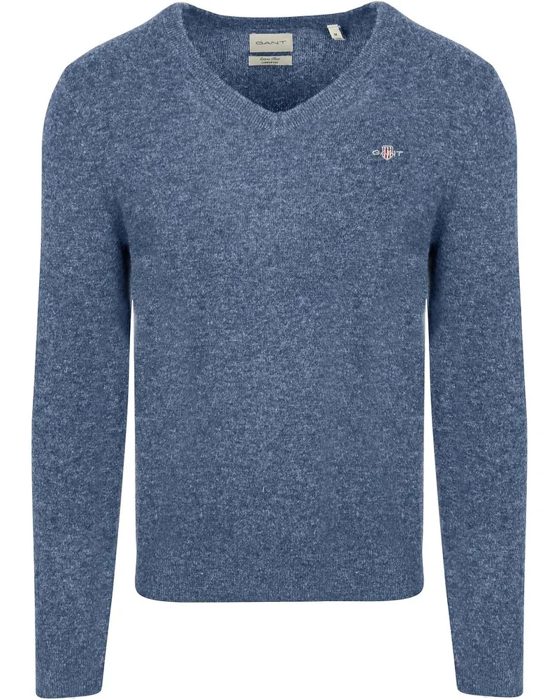 Gant Pullover V-Ausschnitt Wool Blend Blau Blau