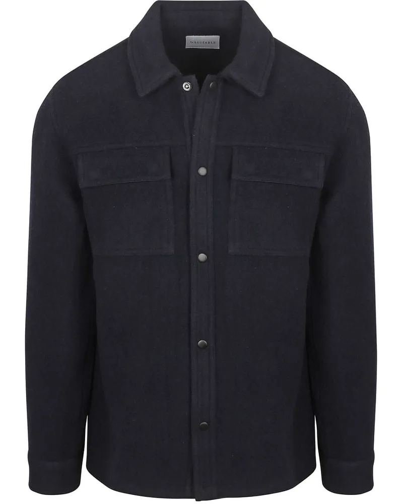 Suitable Overshirt Wool Blend Navy Dunkelblau