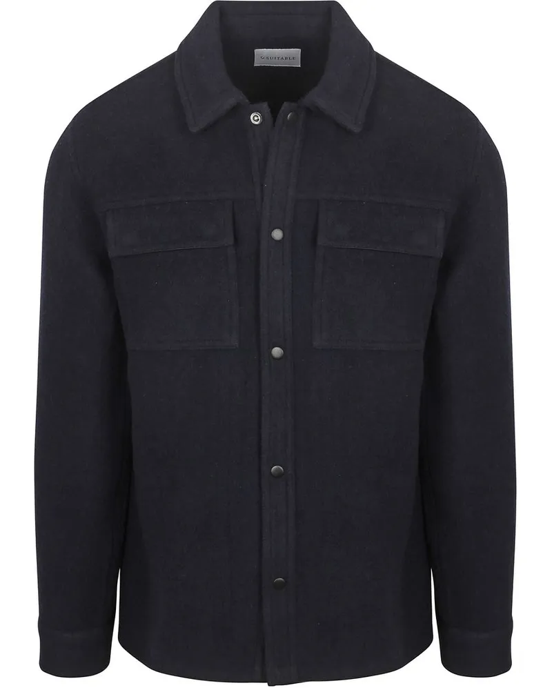 Suitable Overshirt Wool Blend Navy Dunkelblau