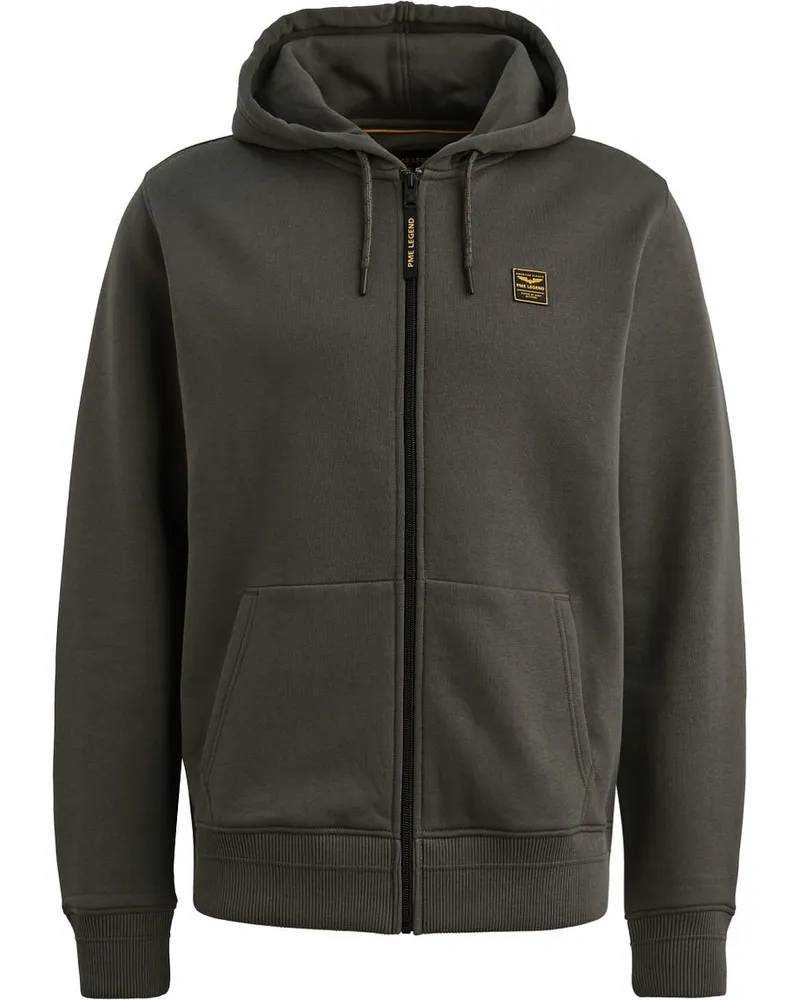 PME Legend Strickjacke Hooded Beluga Grün Dunkelgrün