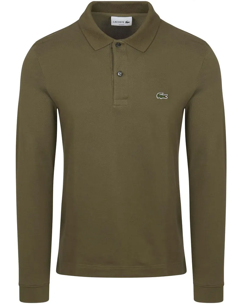 Lacoste Langarm-Poloshirt Olivgrün Grün