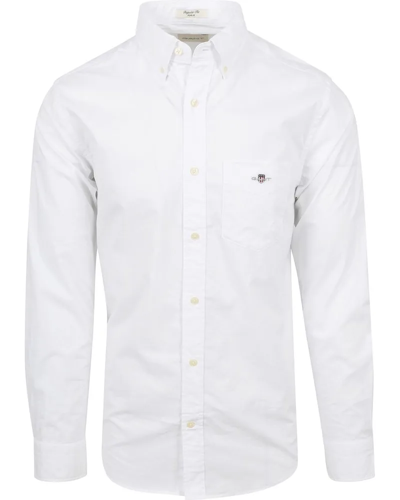 Gant Casual Hemd Poplin Weiß Weiß