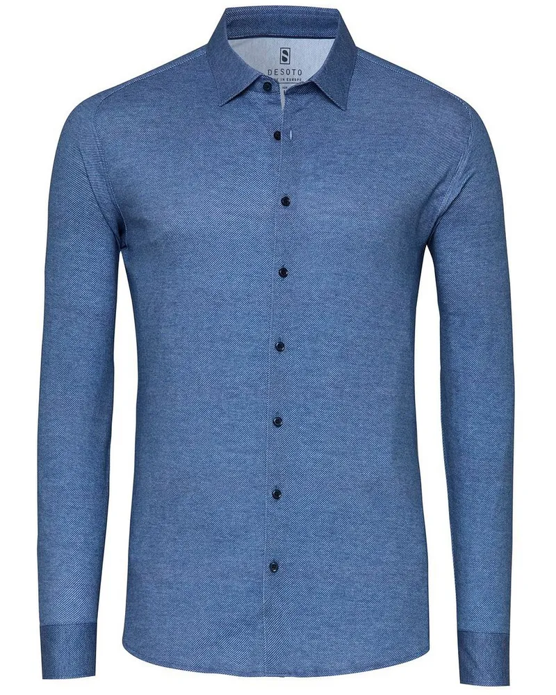 DESOTO Hemd Twill Optics Blau Blau