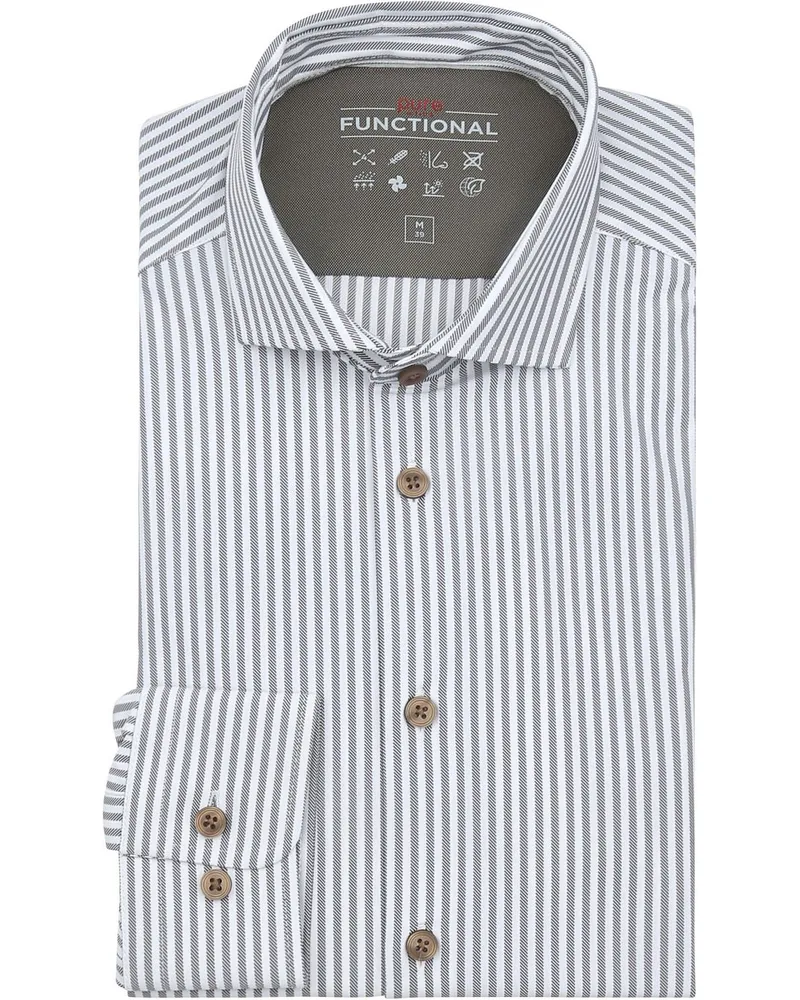 pure The Functional Shirt Super Stretch Streifen Braun