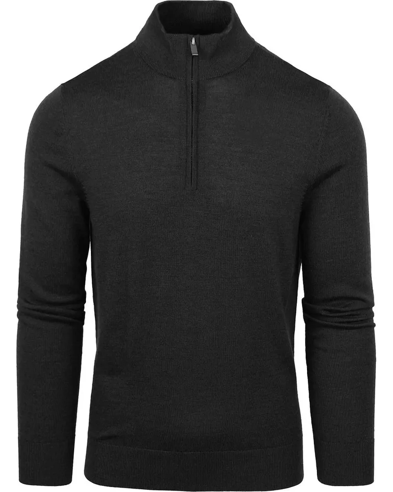 Suitable Merino Half Zip Pullover Anthrazit Grau
