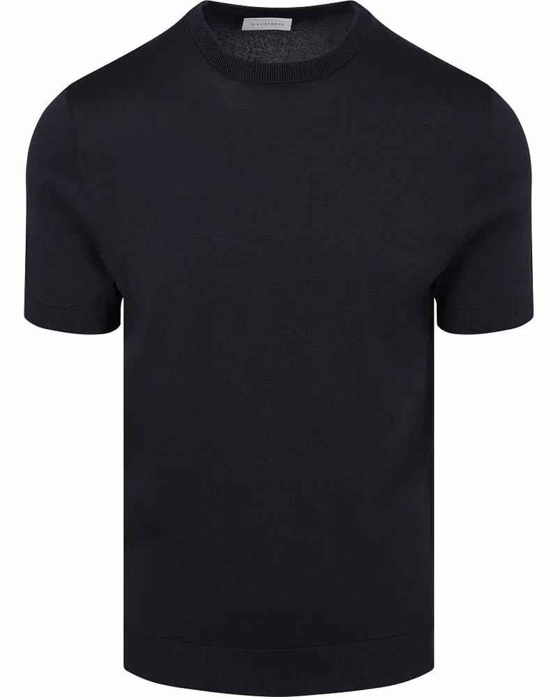 Suitable Knitted T-Shirt Wake Navy Dunkelblau