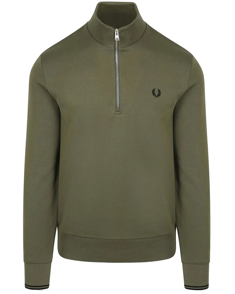 Fred Perry Half Zip Pullover Dunkelgrün Z50 Dunkelgrün
