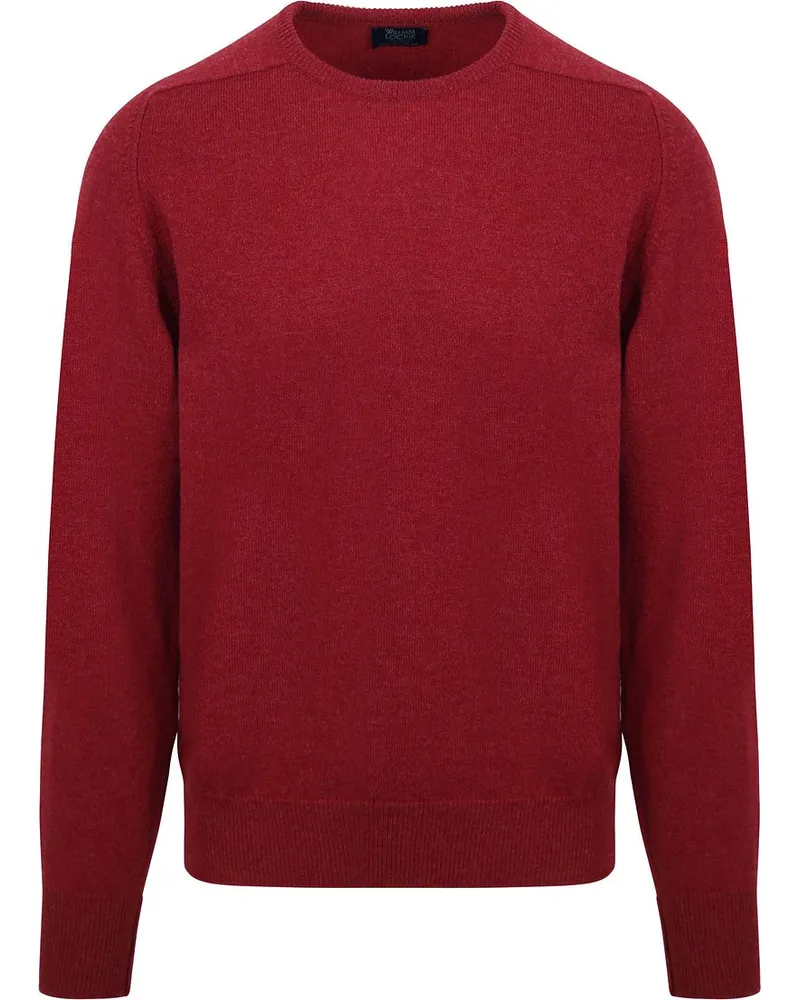 William Lockie Pullover O-neck Lambswool Dubonnet Rot