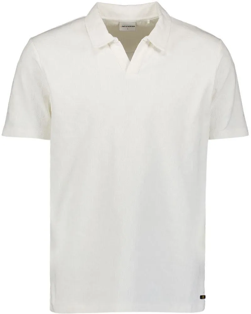 No Excess Jacquard-Poloshirt Riva Cremeweiß Wollweiß