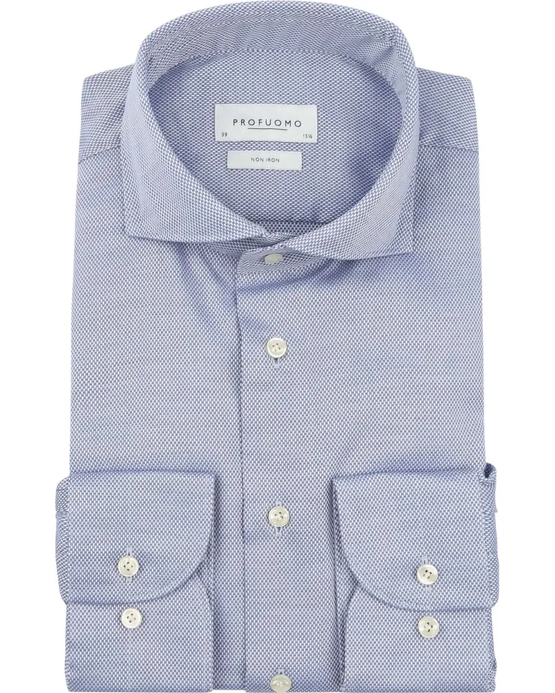 Profuomo Basketweave Hemd Blau Blau
