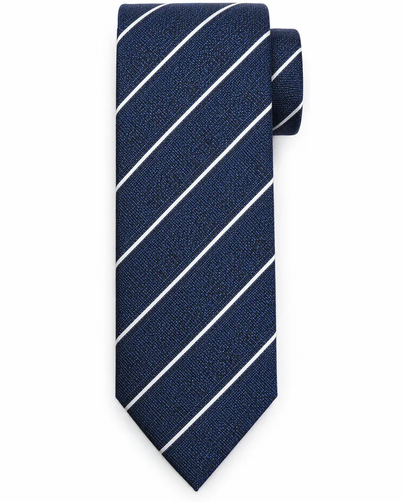 Suitable Krawatte Seide Streifen Navy Dunkelblau