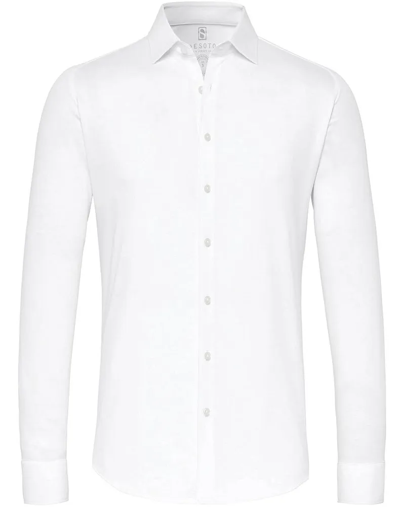 DESOTO Hemd Piqué Bügelfrei Weiß Weiß