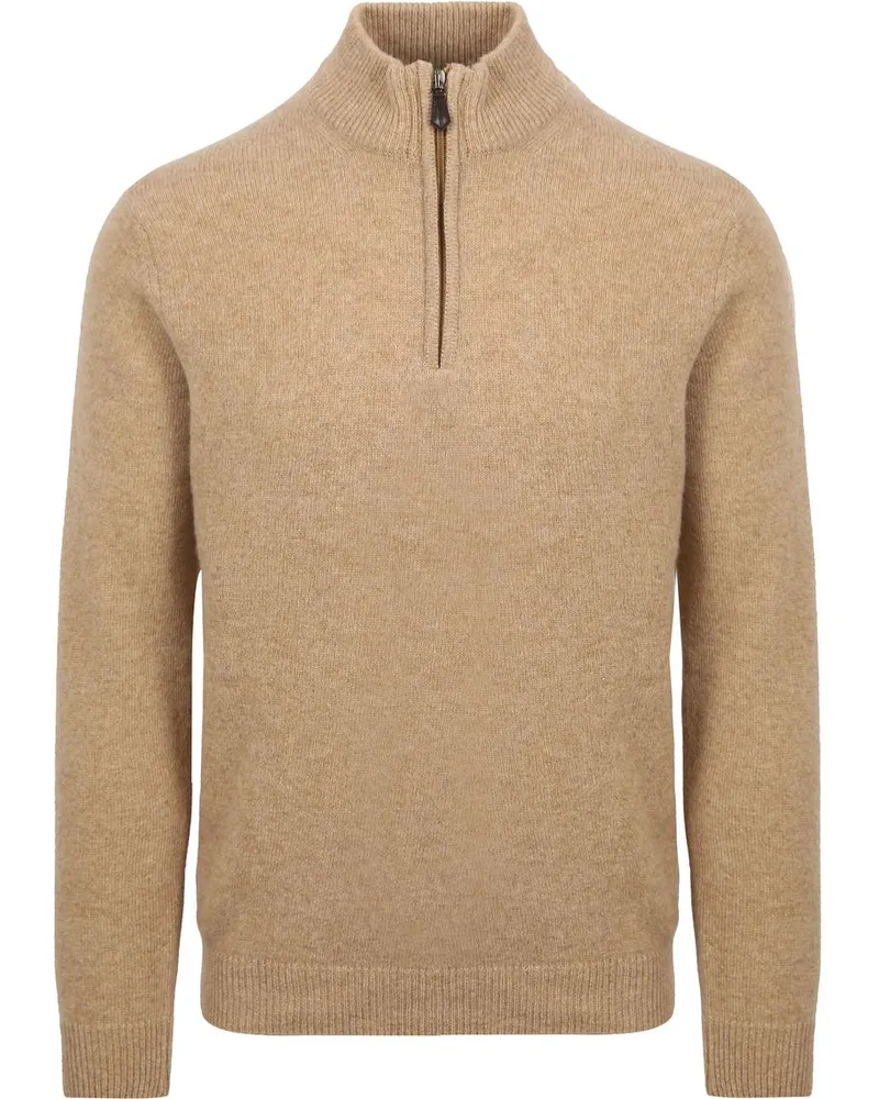 Suitable Half Zip Pullover Wool Beige Beige