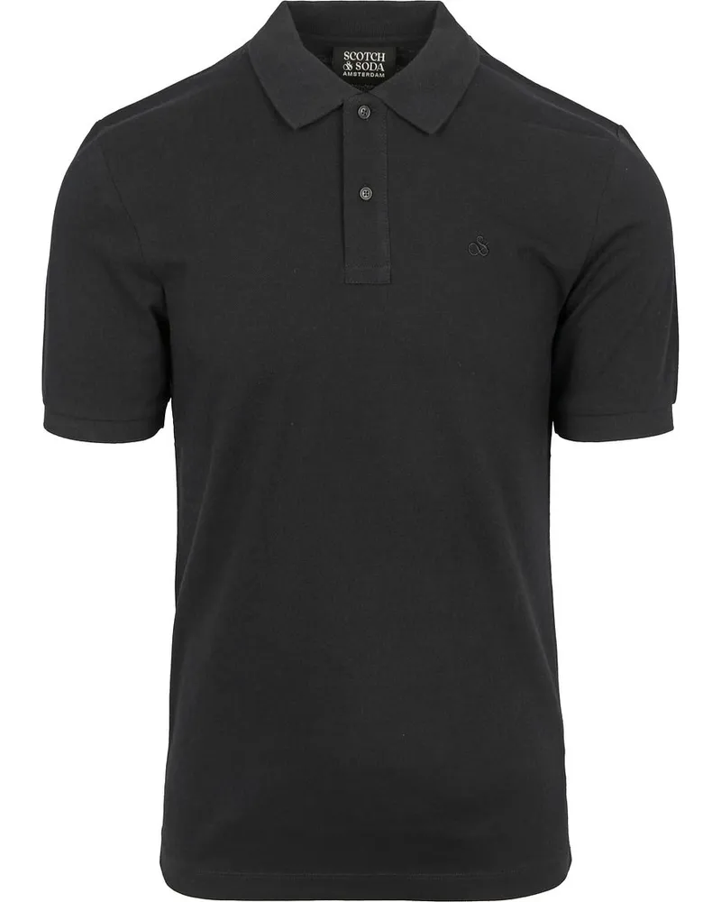 Scotch&Soda Core Piqué Poloshirt Schwarz Schwarz