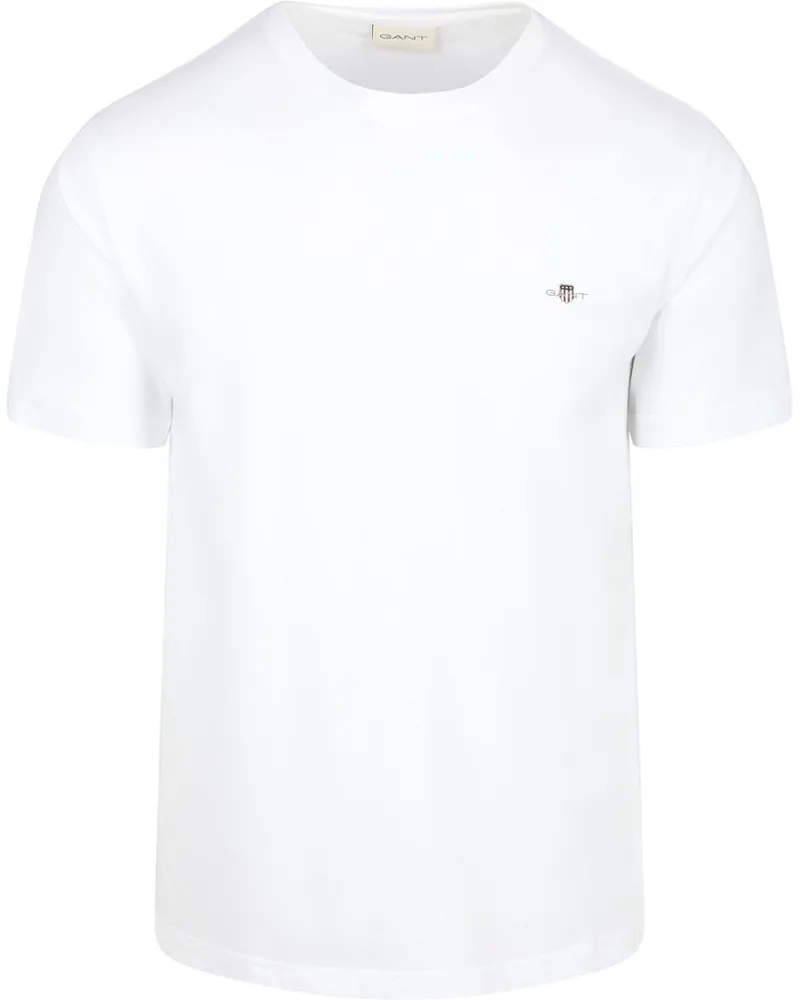 Gant T-shirt Shield Small Logo Weiß Weiß