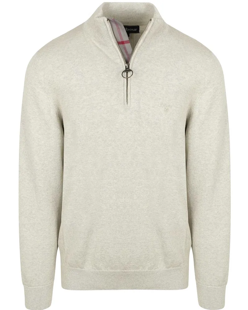 Barbour Pullover Half Zip Greige Grau