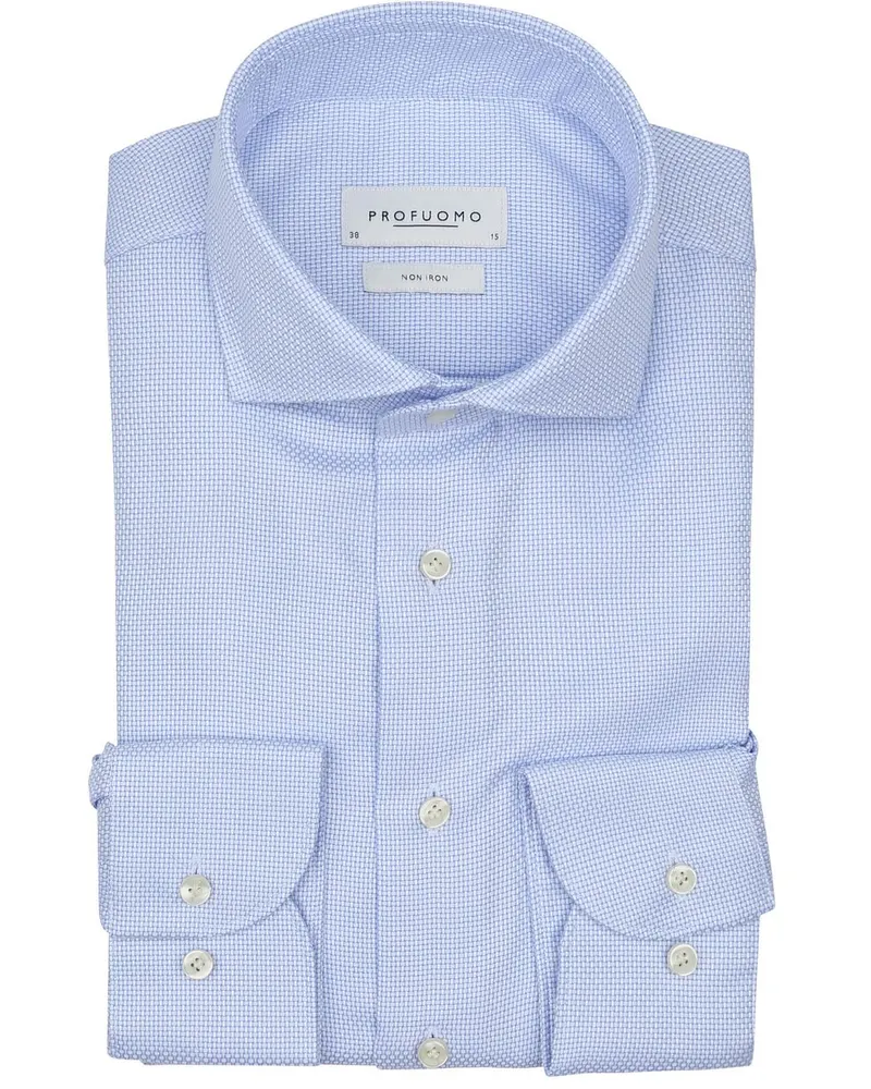 Profuomo Dobby Hemd Hellblau Hellblau