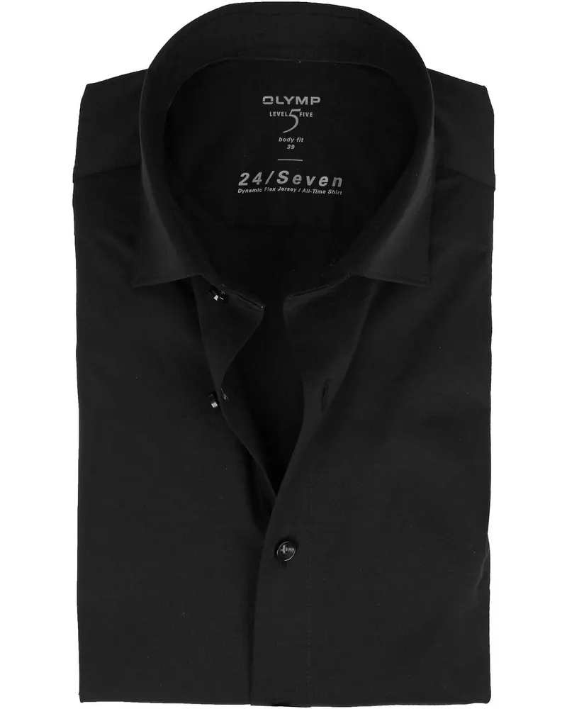 Olymp Lvl 5 Hemd 24/Seven Schwarz Schwarz