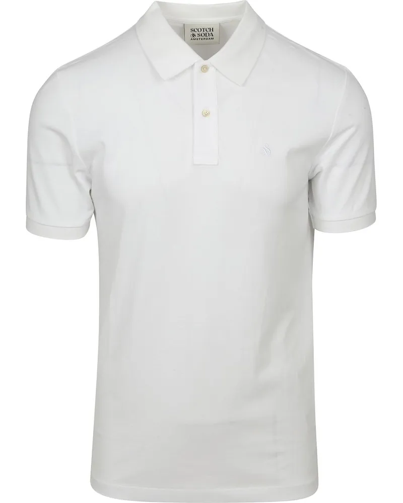 Scotch&Soda Core Piqué Poloshirt Weiß Weiß