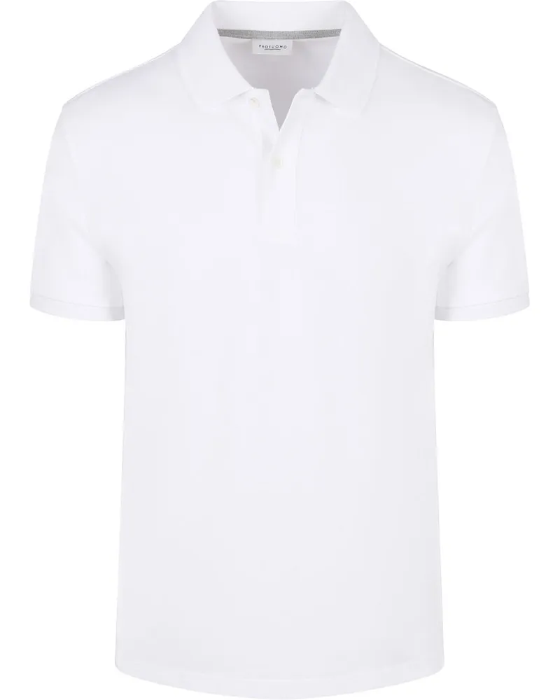 Profuomo Piqué Poloshirt Weiß Weiß
